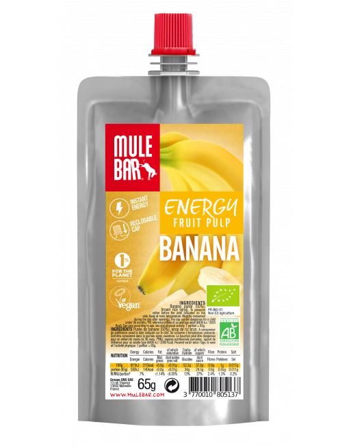 MuleBar Organic Fruit pulp Banana 65g