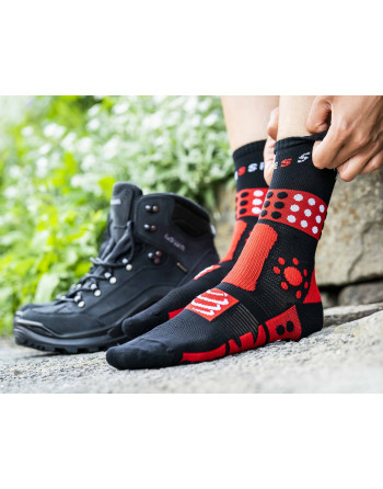 Trekking Socks - BLACK/RED/WHITE 