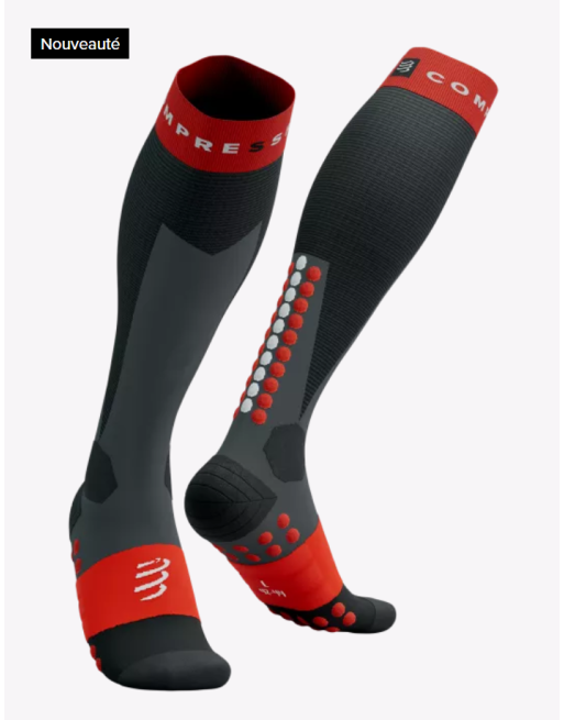Ski Touring Full Socks - BLACK/RED