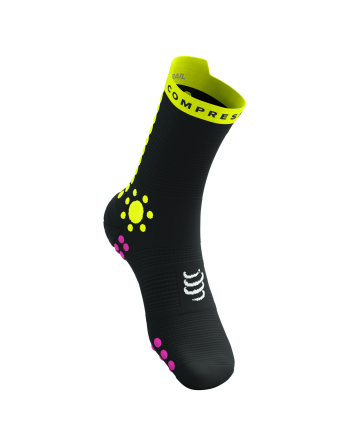 Pro Racing Socks v4.0 Trail - BLACK/SAFE YELLOW/NEO PINK 